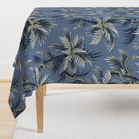 Snake Palms - Light Blue/Gold - Large Scale - AndreaAlice