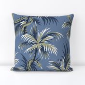 Snake Palms - Light Blue/Gold - Large Scale - AndreaAlice