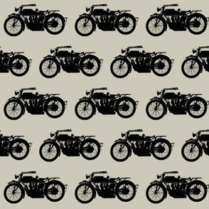 Antique Motorcycles on Light Taupe // Small