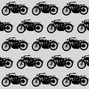 Antique Motorcycles on Grey // Small