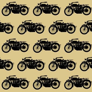 Antique Motorcycles on Tan // Small