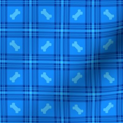 Puppy Plaid - Toy Bones on Tartan Plaid