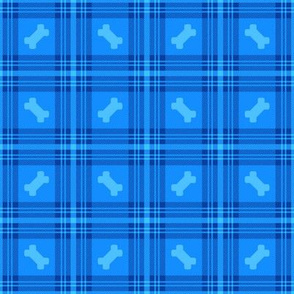 Puppy Plaid - Toy Bones on Tartan Plaid