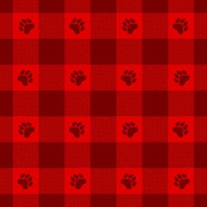 Puppy Plaid - Paw Prints on Buffalo Plaid