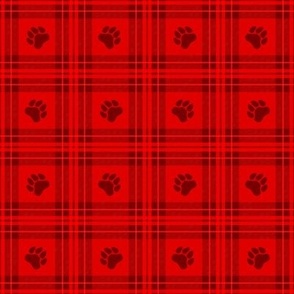 Puppy Plaid - Paw Prints on Tartan Plaid