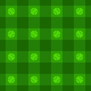 Puppy Plaid - Tennis Balls on Buffalo Plaid