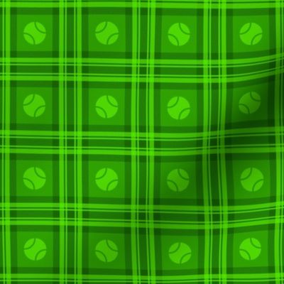 Puppy Plaid - Tennis Balls on Tartan Plaid