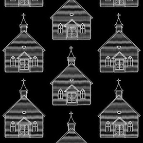 Little Church on Black // Large