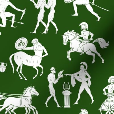 Greek Figures on Green // Large