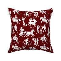 Greek Figures on Maroon // Large