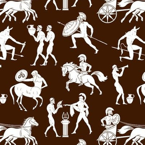 Greek Figures on Brown // Small