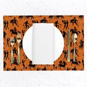 Greek Figures on Dark Orange // Small