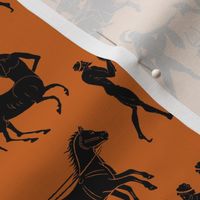 Greek Figures on Dark Orange // Small