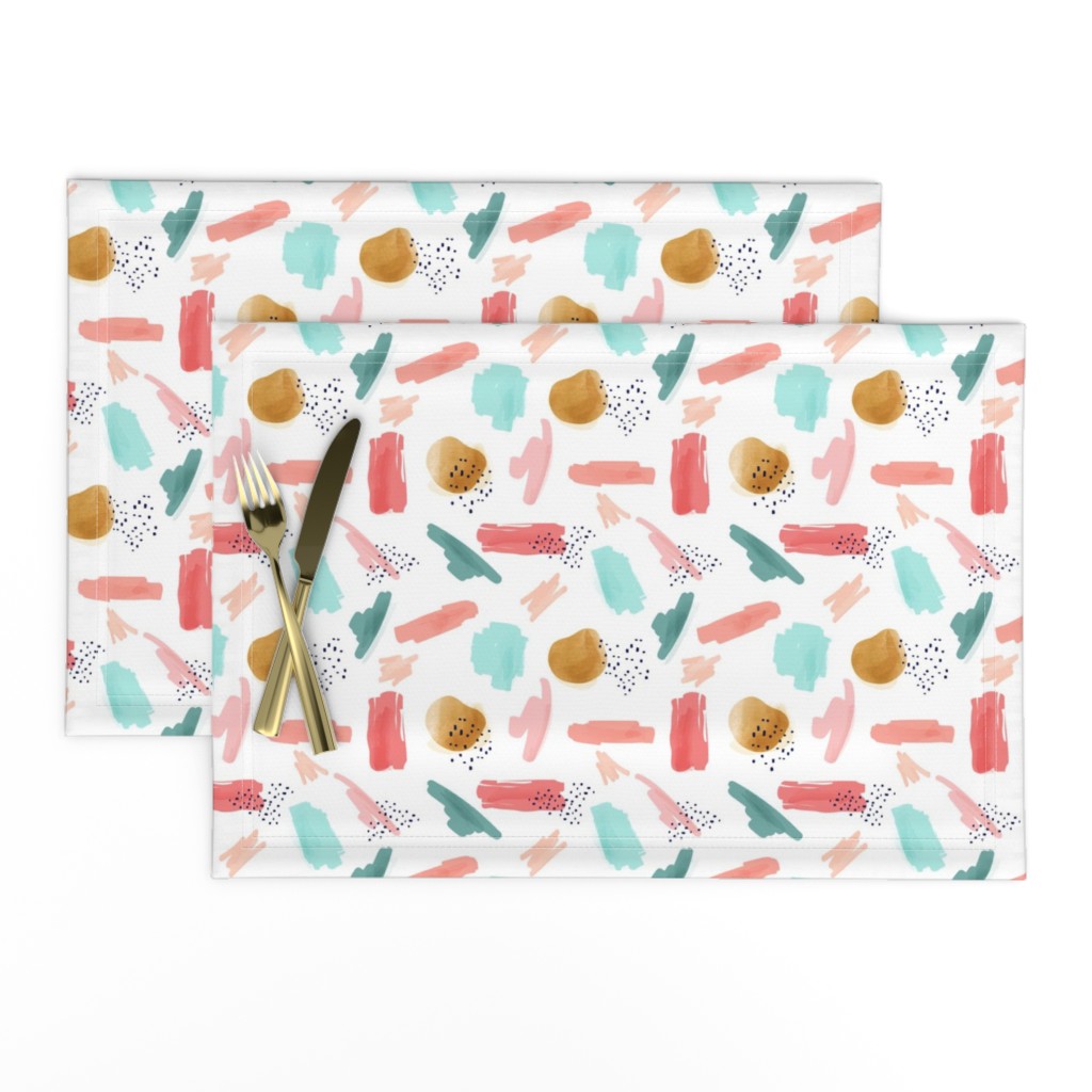 Abstract Girls Coral Mint Gold  || Smaller