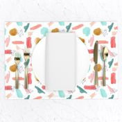 Abstract Girls Coral Mint Gold  || Smaller