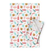 Abstract Girls Coral Mint Gold  || Smaller