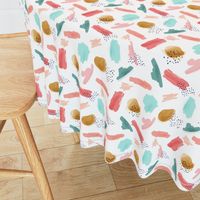 Abstract Girls Coral Mint Gold  || Smaller