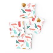 Abstract Girls Coral Mint Gold  || Smaller