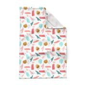 Abstract Girls Coral Mint Gold  || Smaller