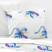 Whimsy Floral on White Background