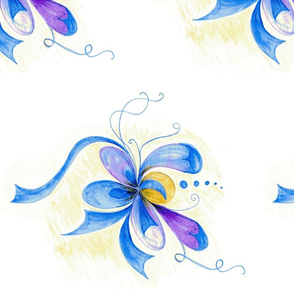 Whimsy Floral on White Background