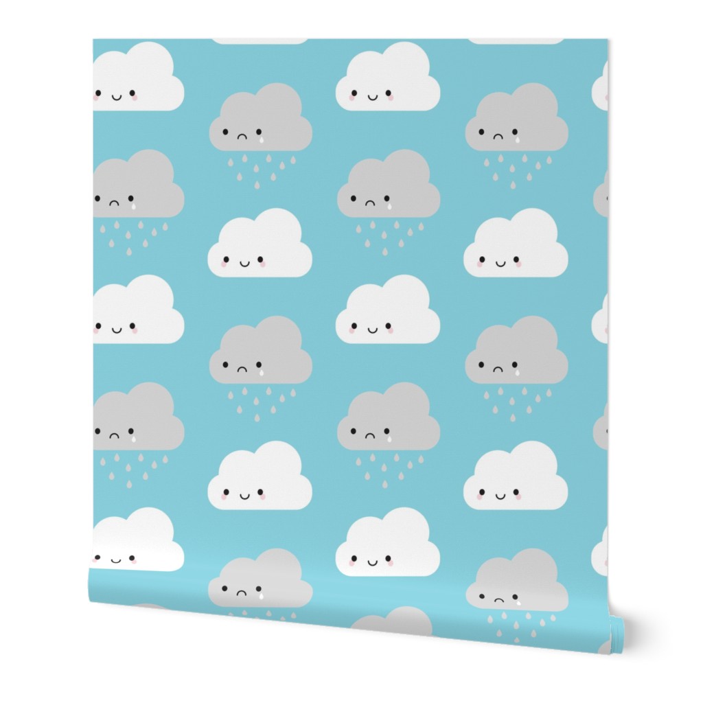 Happy and Sad Kawaii Clouds