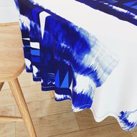 Tea towel Blue and white flags painted watercolor brush strokes London 