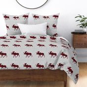 9" quilt block - Moose - buffalo plaid  w/ cut lines