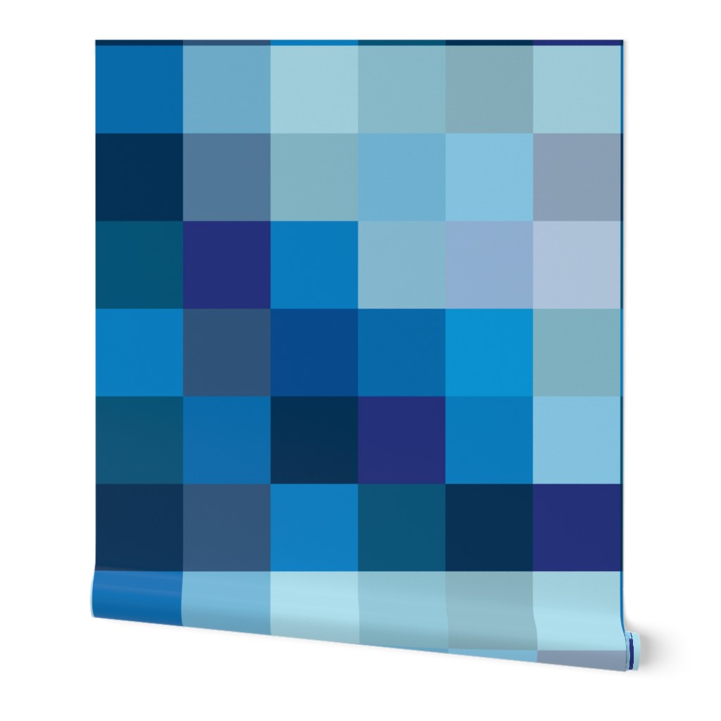 pixel wholecloth blanket // blues