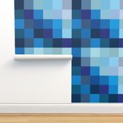 pixel wholecloth blanket // blues