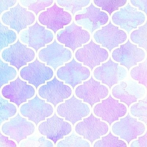 Watercolor Moroccan Tile // Lavender and Blue