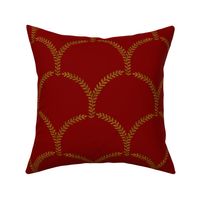 Hortense Scallop ~ Faux Gilt on Claret 