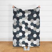 slate hexagon wholecloth 