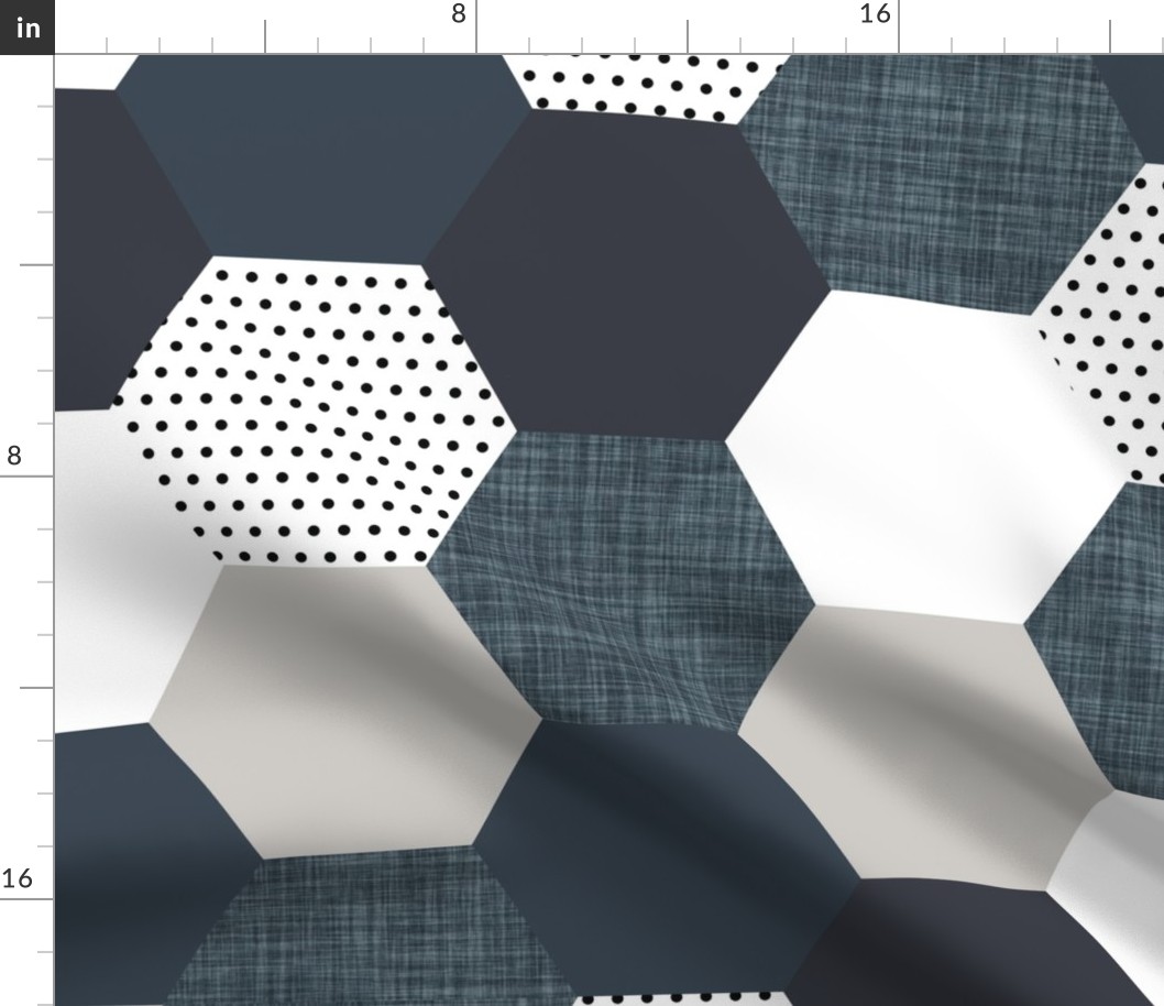 slate hexagon wholecloth 