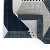 slate and navy hexagon wholecloth