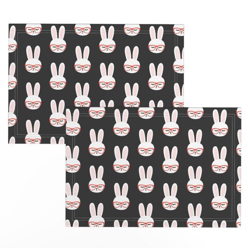 bunny with glasses (dark grey) 