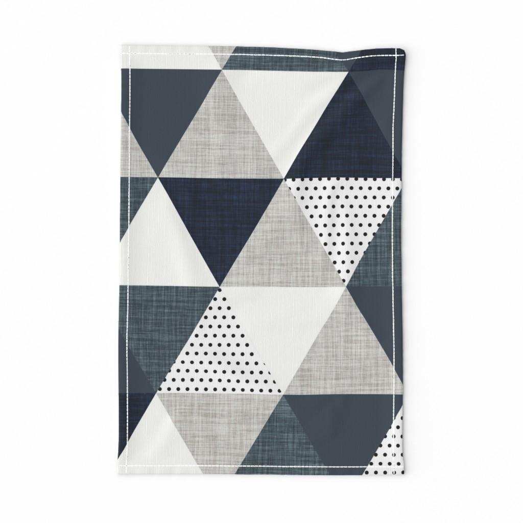 slate and navy triangle wholecloth