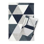 slate and navy triangle wholecloth