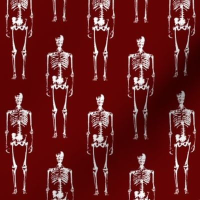 Skeletons on Maroon // Large
