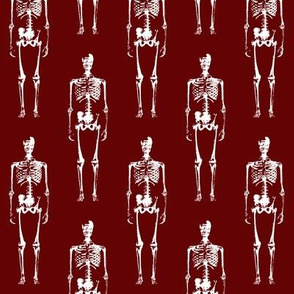 Skeletons on Maroon // Large