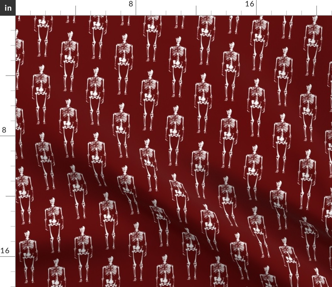 Skeletons on Maroon // Large