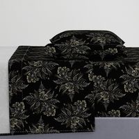 Parrot Tulips & Ferns - Black - SMALL