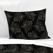 Parrot Tulips & Ferns - Black - SMALL