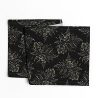 Parrot Tulips & Ferns - Black - SMALL