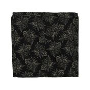 Parrot Tulips & Ferns - Black - SMALL