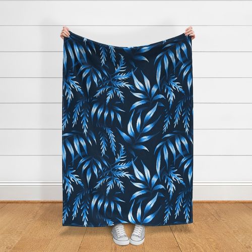 Brooklyn Forest - Blue Monochrome - Large Scale