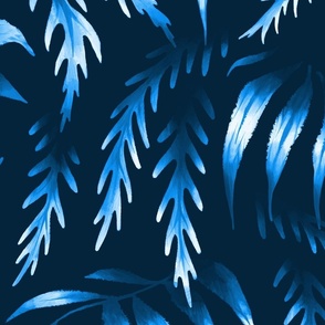 Brooklyn Forest - Blue Monochrome - Large Scale