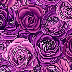 Purple Floral Ranunculus Roses