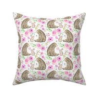 Bear & Bunny Friends - Pink Floral Woodland Baby Girls Nursery Bedding GingerLous B
