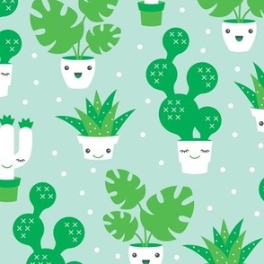 Kawaii love cactus botanical succulent garden spring summer cuteness japan lovers design green gender neutral